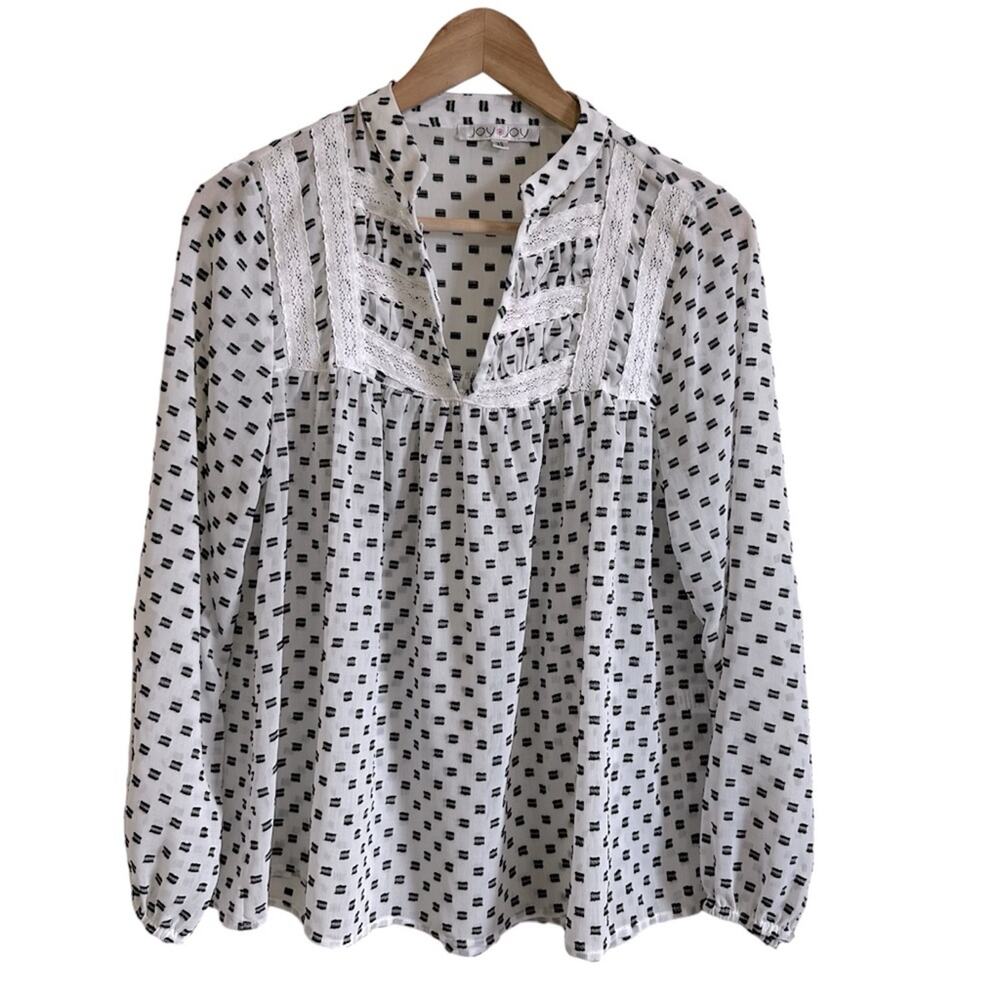 Joy joy women’s blouse‎ xs black white